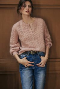 Petite Studio's Paisley Mohair Sweater in Melon