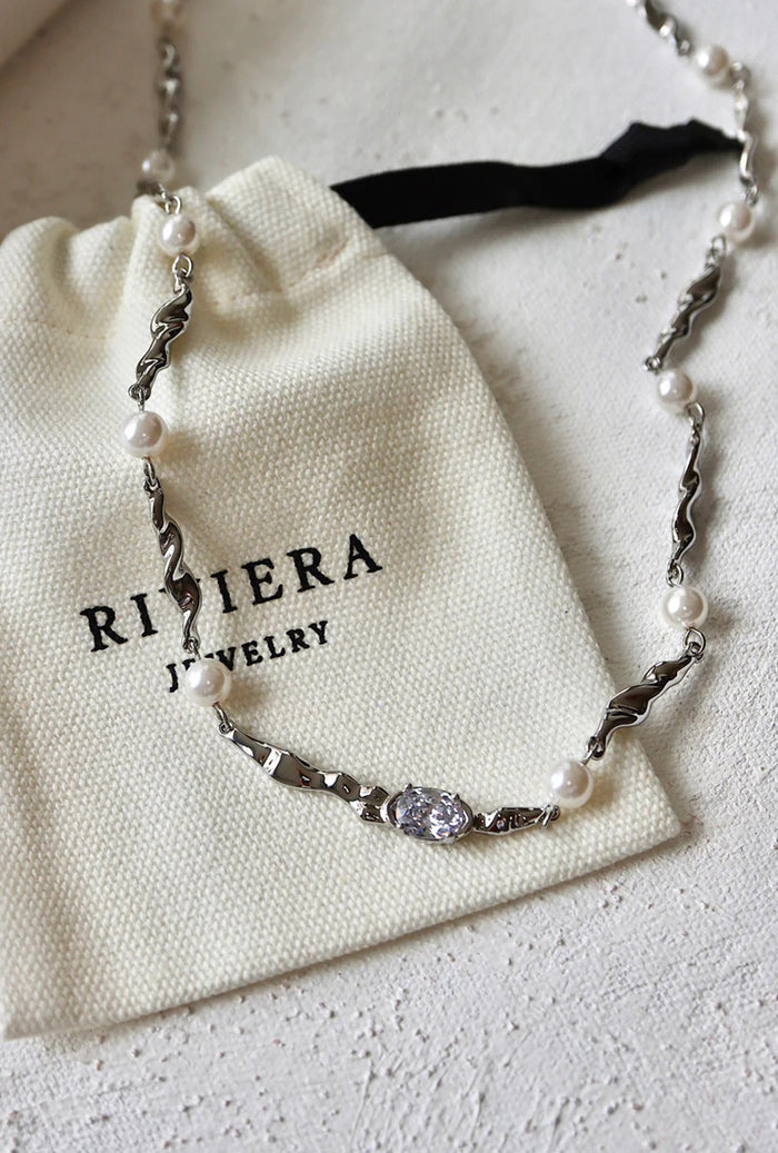 Petite Studio's Silver-Tone, Crystal and Pearl Necklace