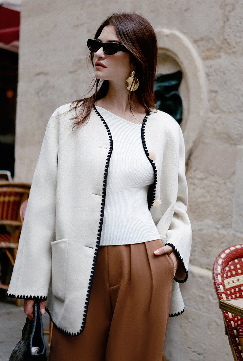 Petite Studio's Lara Wool Jacket in Ivory