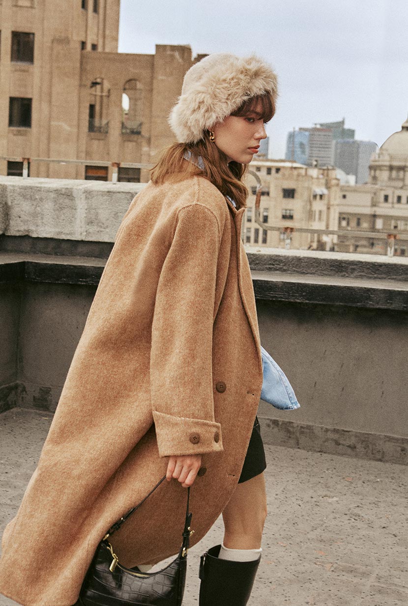 Petite Studio's Allister Wool Coat in Camel
