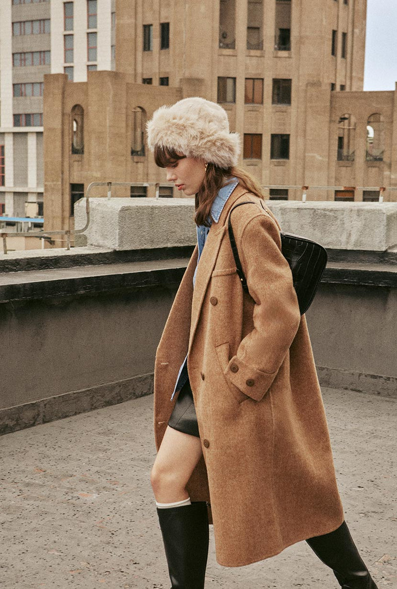 Petite Studio's Allister Wool Coat in Camel