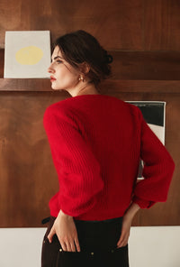 Petite Studio's Bellamy Mohair Cardigan in Red