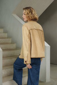 Petite Studio's Chiara Suede Jacket in Camel