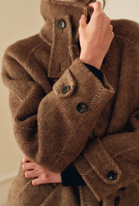 Petite Studio's Luna Double-Faced Wool Coat in Brown