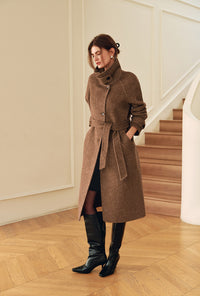 Petite Studio's Luna Double-Faced Wool Coat in Brown