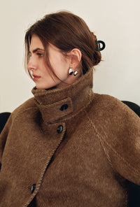 Petite Studio's Luna Double-Faced Wool Coat in Brown
