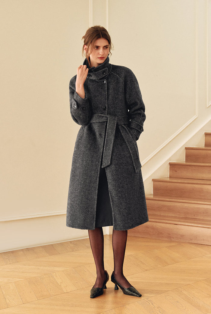 Petite Studio's Luna Double-Faced Wool Coat in Grey