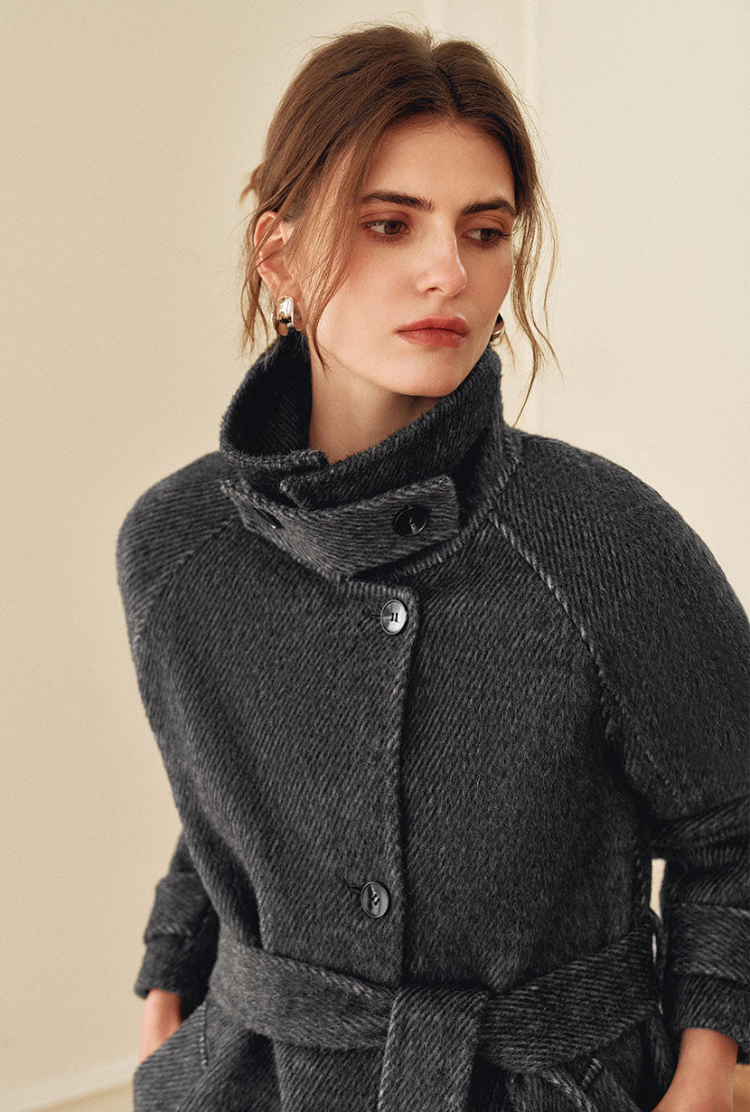 Petite Studio's Luna Double-Faced Wool Coat in Grey
