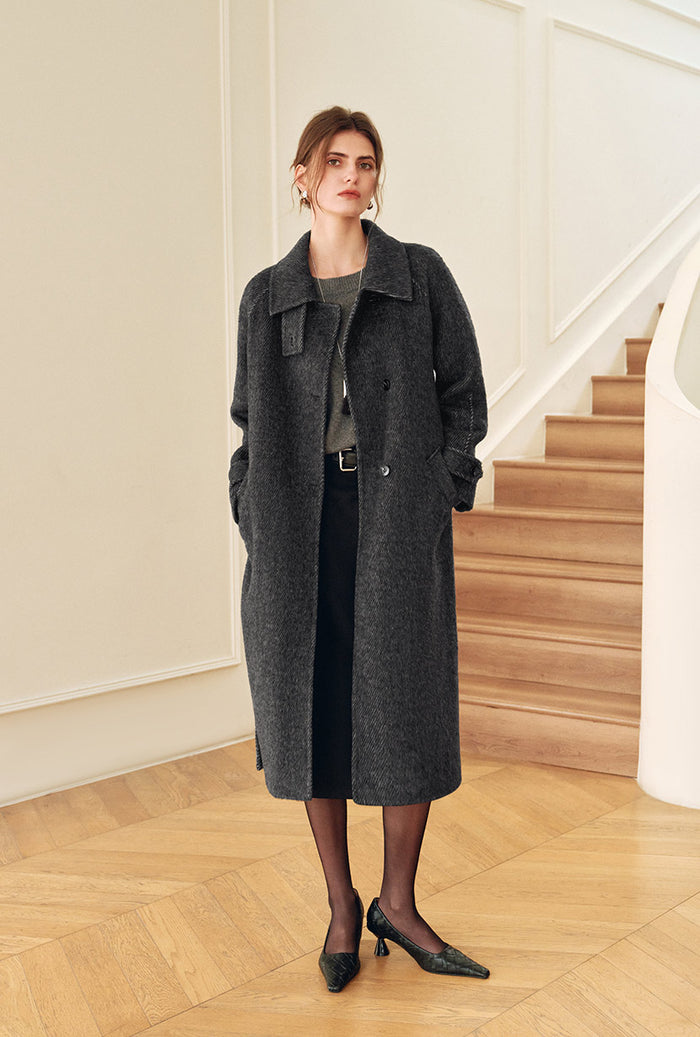 Petite Studio's Luna Double-Faced Wool Coat in Grey