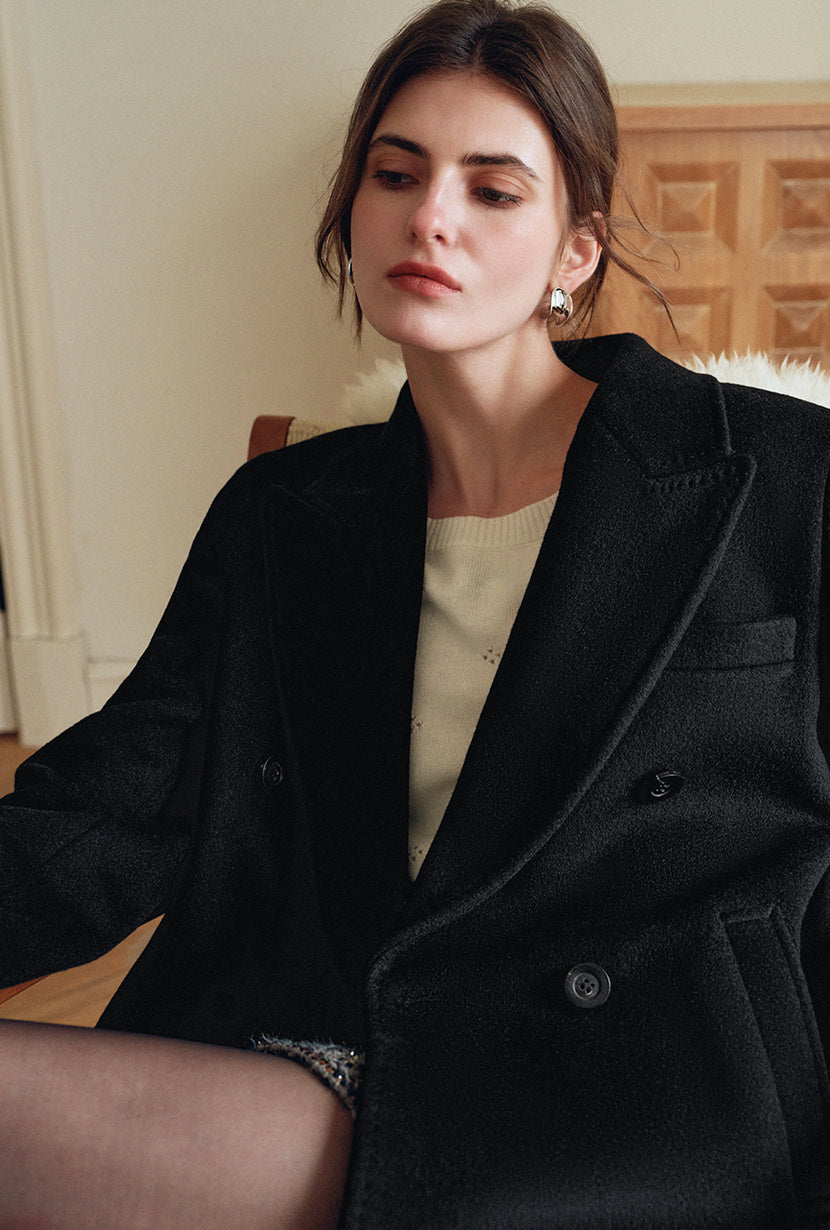 Petite Studio's Matilda Wool Coat in Black 