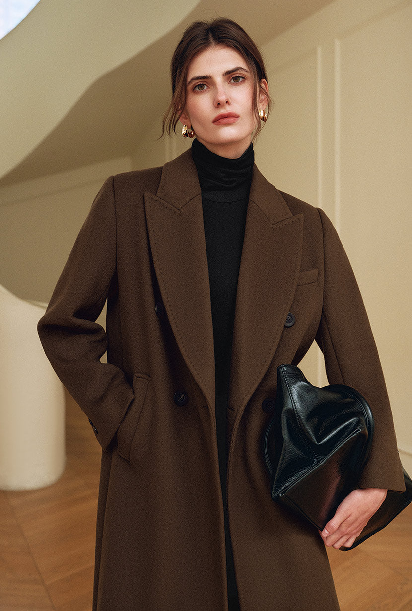 Petite Studio's Matilda Wool Coat in Dark Umber