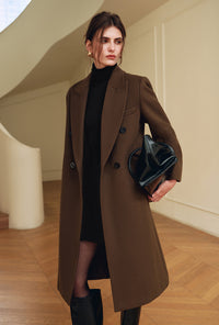 Petite Studio's Matilda Wool Coat in Dark Umber