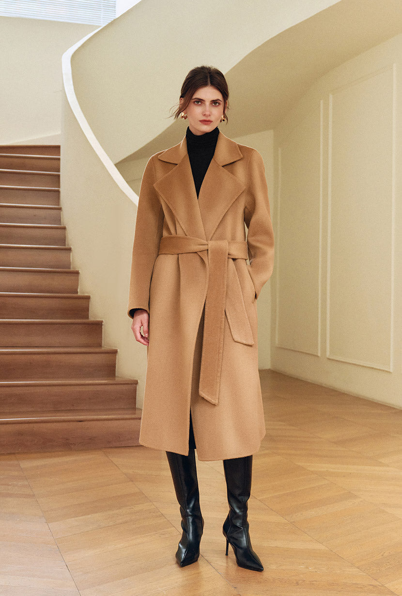 Petite Studio's Ulysses Double-Faced Cashmere Coat in Camel