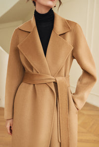 Petite Studio's Ulysses Double-Faced Cashmere Coat in Camel