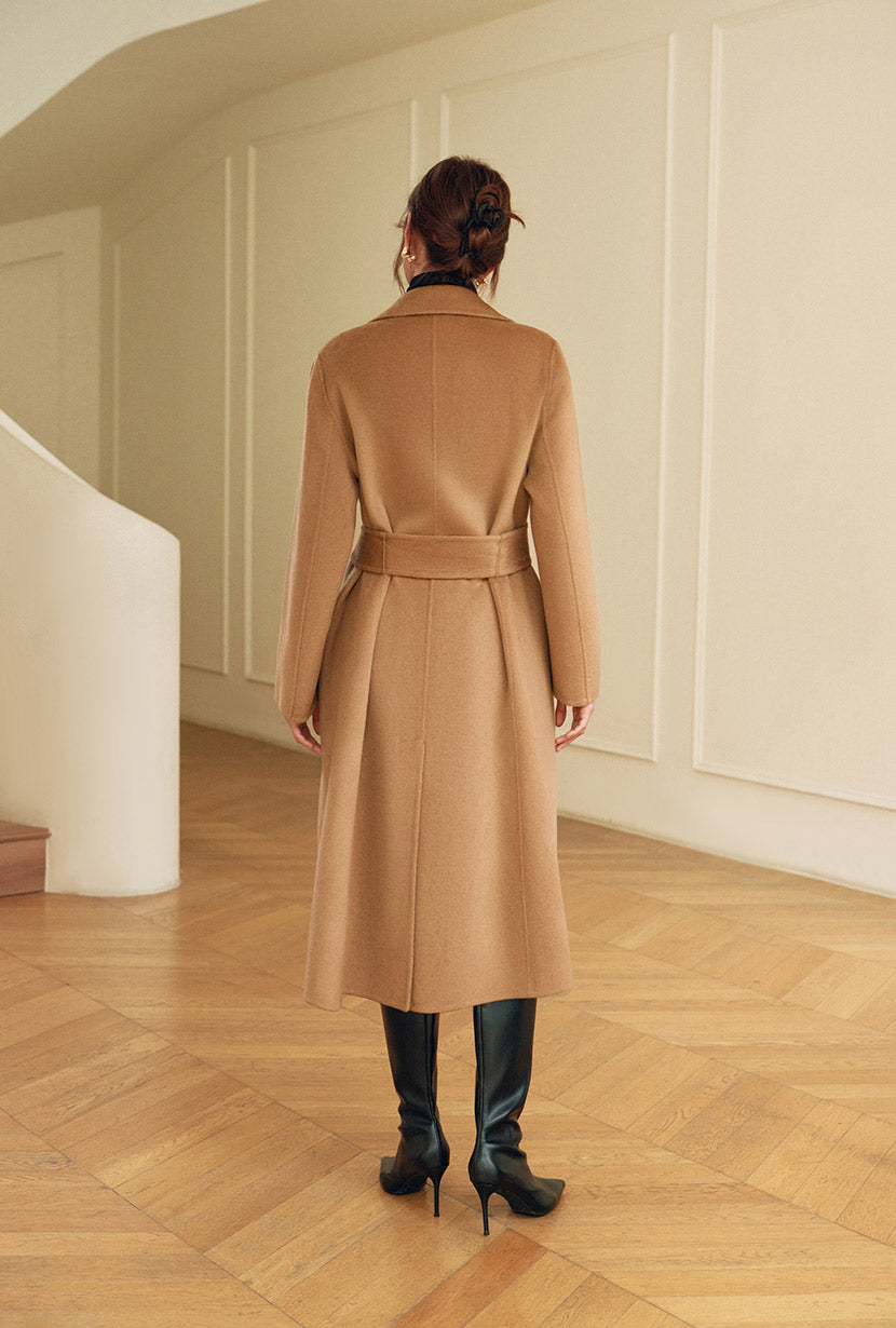 Petite Studio's Ulysses Double-Faced Cashmere Coat in Camel