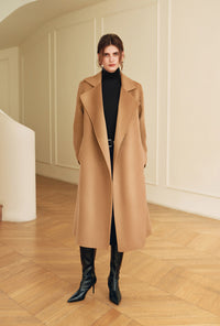 Petite Studio's Ulysses Double-Faced Cashmere Coat in Camel