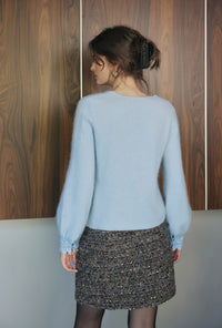 Petite Studio's Murphy Brushed Merino Wool Cardigan in Ice Blue