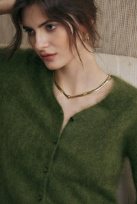 Petite Studio's Murphy Brushed Merino Wool Cardigan in Olive Green