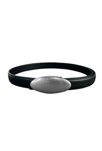 Petite Studio's Leia Black and Silver Oval Plaque Belt
