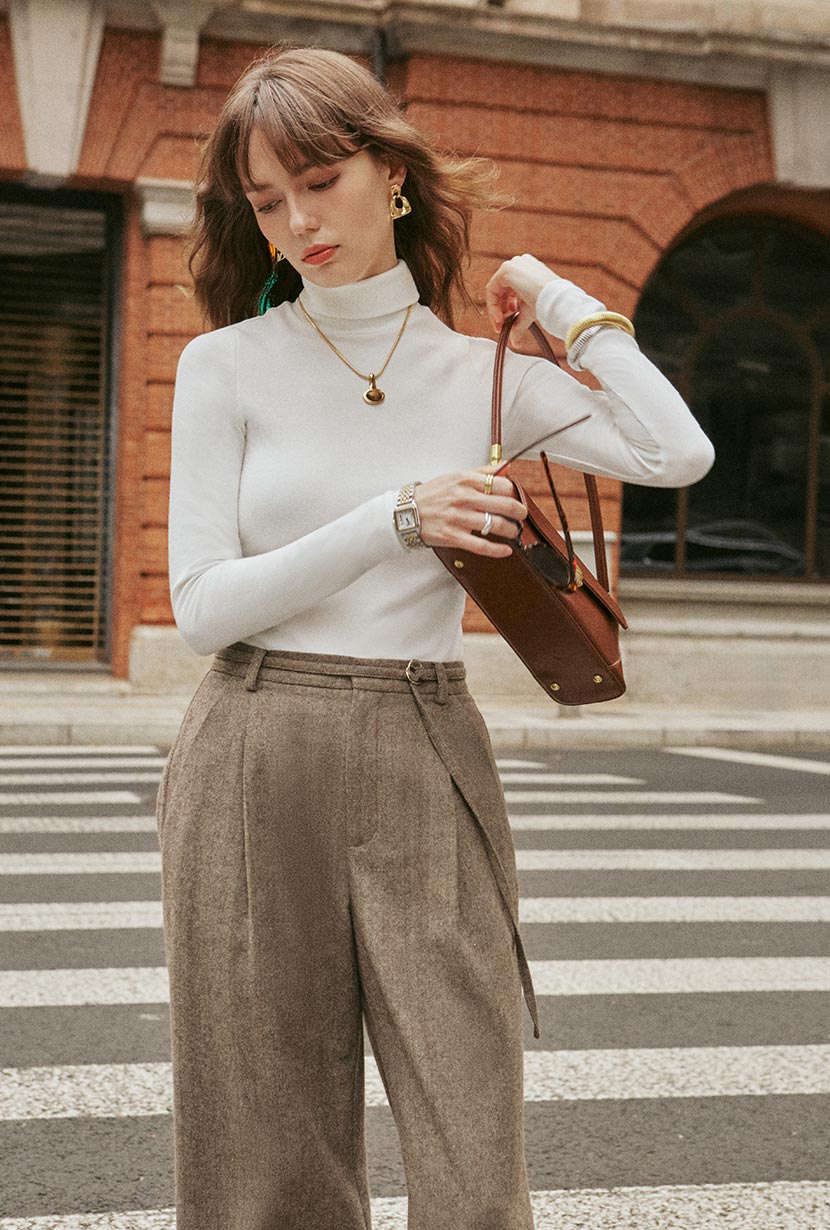 Petite Studio's Silas Wool Pants in Oatmeal 