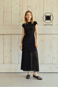 Petite Studio's Dolly Jersey Cotton Skirt in Black 