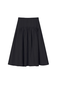 Petite Studio's Atticus Linen Midi Skirt in Black