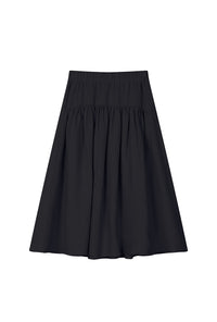 Petite Studio's Atticus Linen Midi Skirt in Black