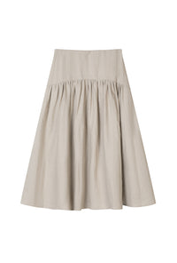 Petite Studio's Atticus Linen Midi Skirt in Sand