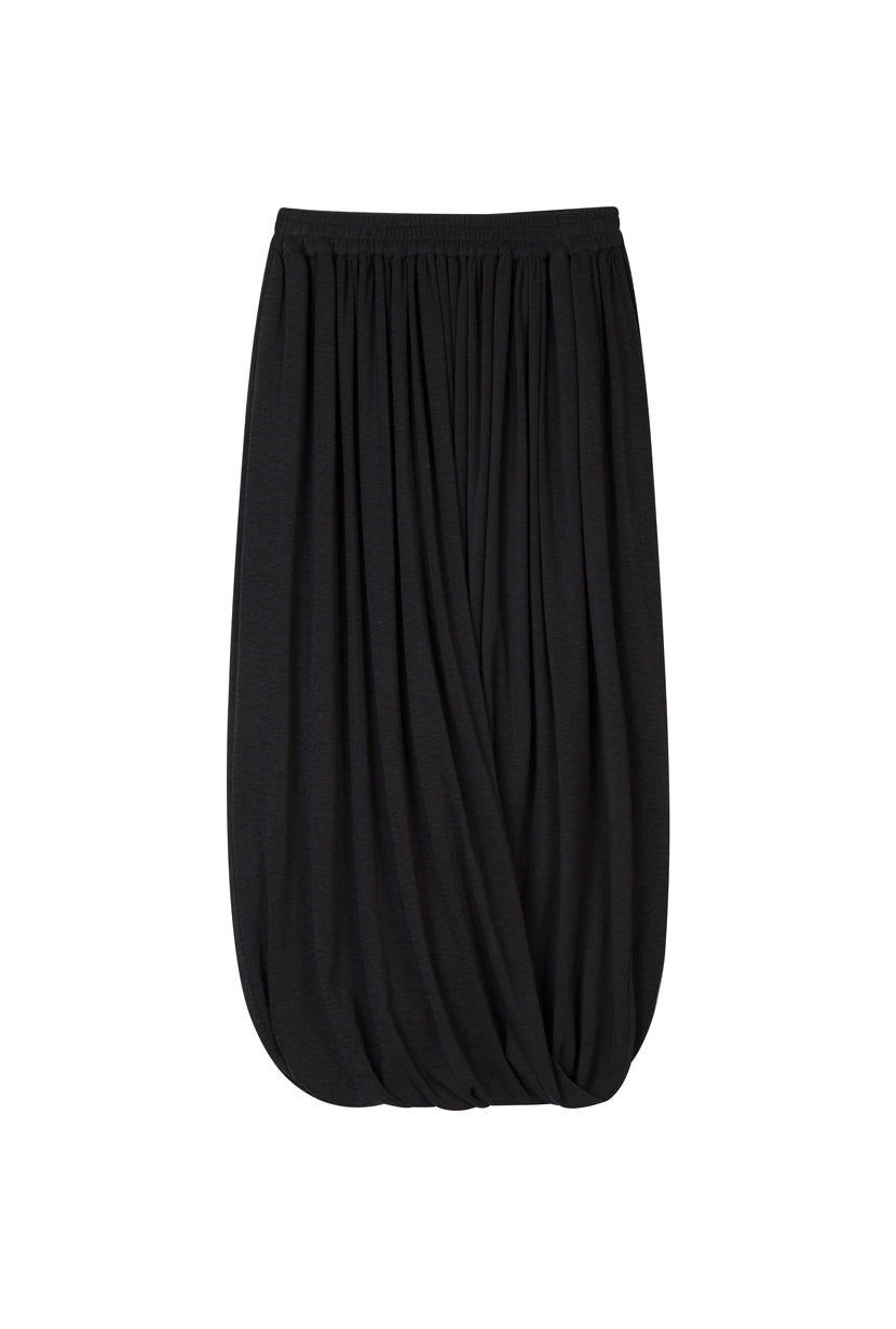 Petite Studio's Quentin Jersey Cotton Cocoon Skirt in Black