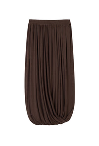 Petite Studio's Quentin Jersey Cotton Cocoon Skirt in Chocolate