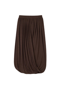 Petite Studio's Quentin Jersey Cotton Cocoon Skirt in Chocolate