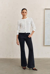 Petite Studio's Asher Mid-Rise Flared Jeans in Black