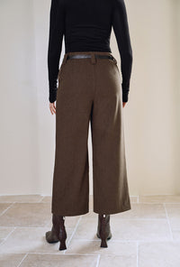 Petite Studio's Parker Cropped Wool Pants in Brown