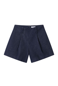 Petite Studio's Anne Linen Shorts in Indigo