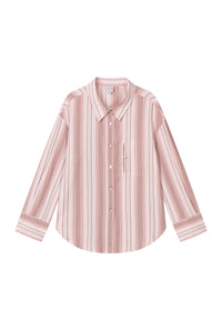 Petite Studio's Meg Cotton Shirt in Blush Striped