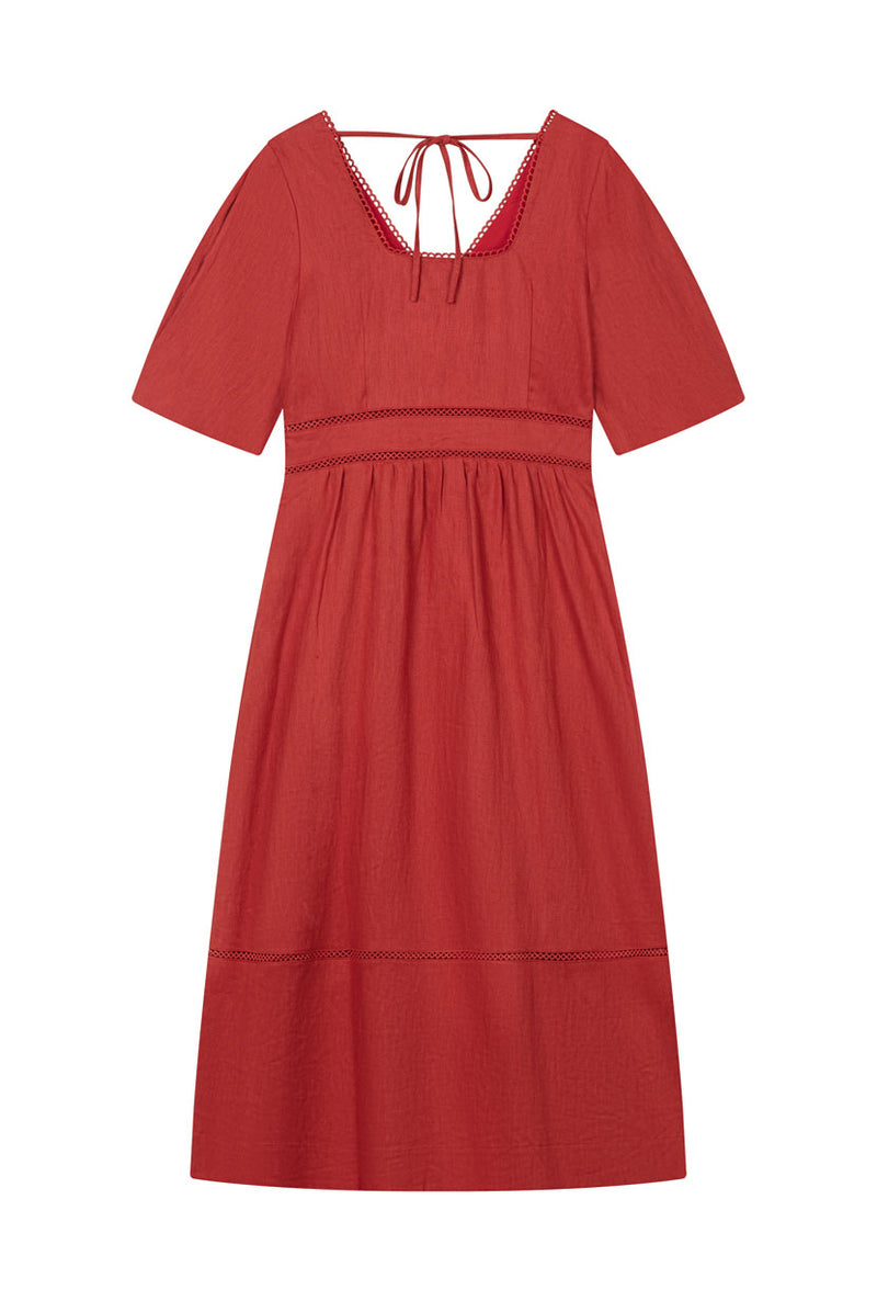 Petite Studio's Meryl Linen Dress in Red 