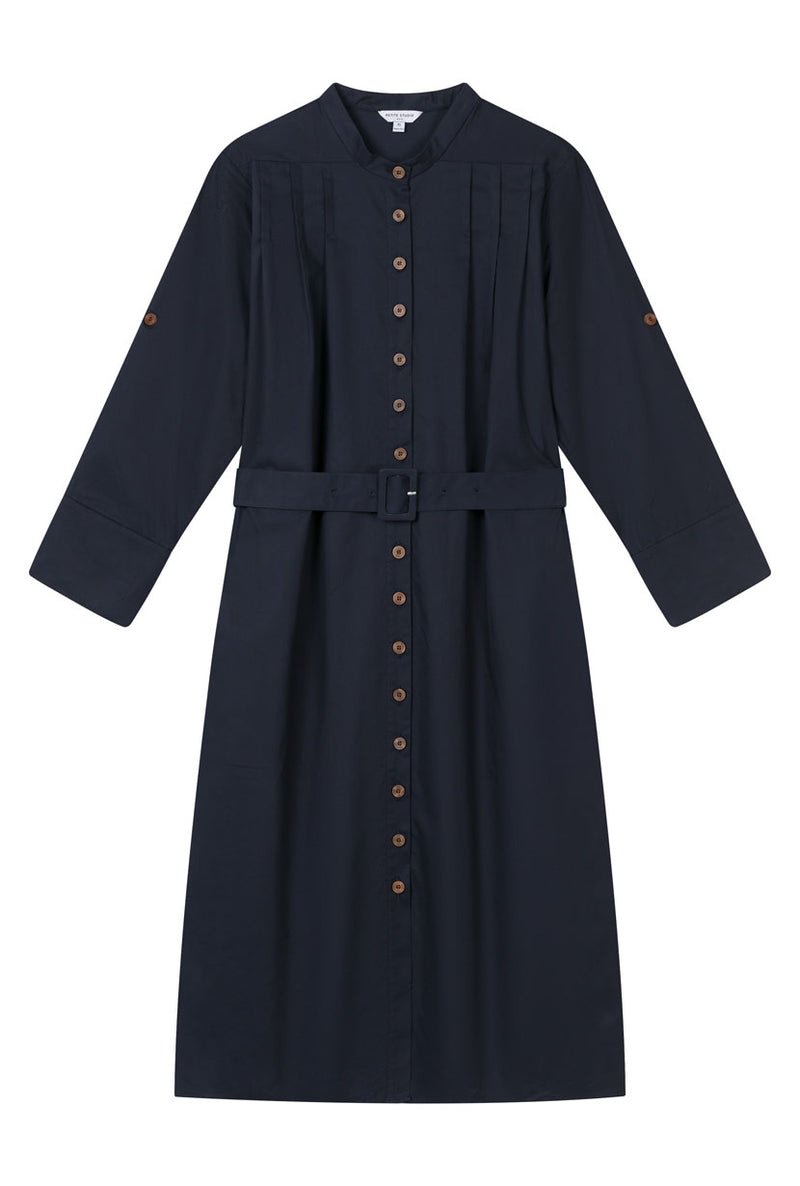 Petite Studio's Miles Cotton Midi Dress in Navy