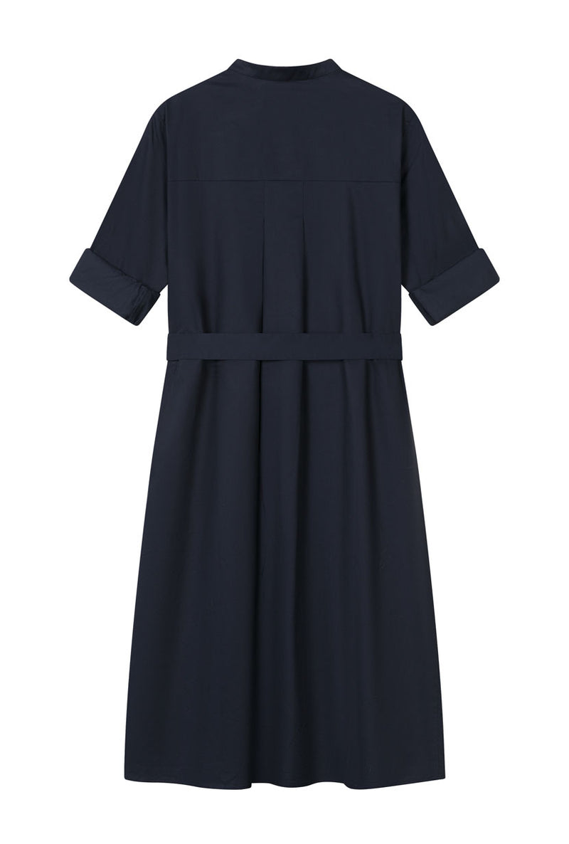 Petite Studio's Miles Cotton Midi Dress in Navy