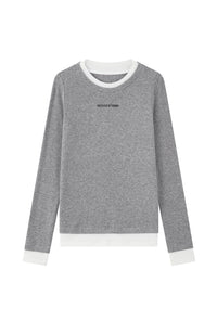 Petite Studio's Hedi Wool Blend Layered Top in Grey