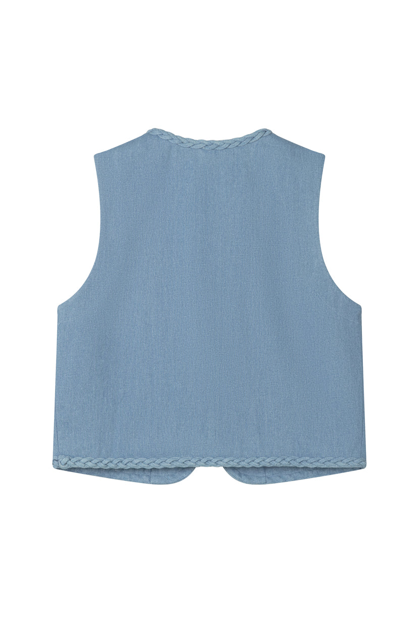 Petite Studio's Dexter Denim Vest in Blue
