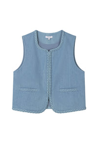 Petite Studio's Dexter Denim Vest in Blue