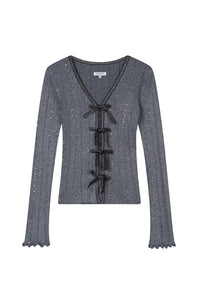 Petite Studio NYC's Reine Cotton Cardigan in Grey