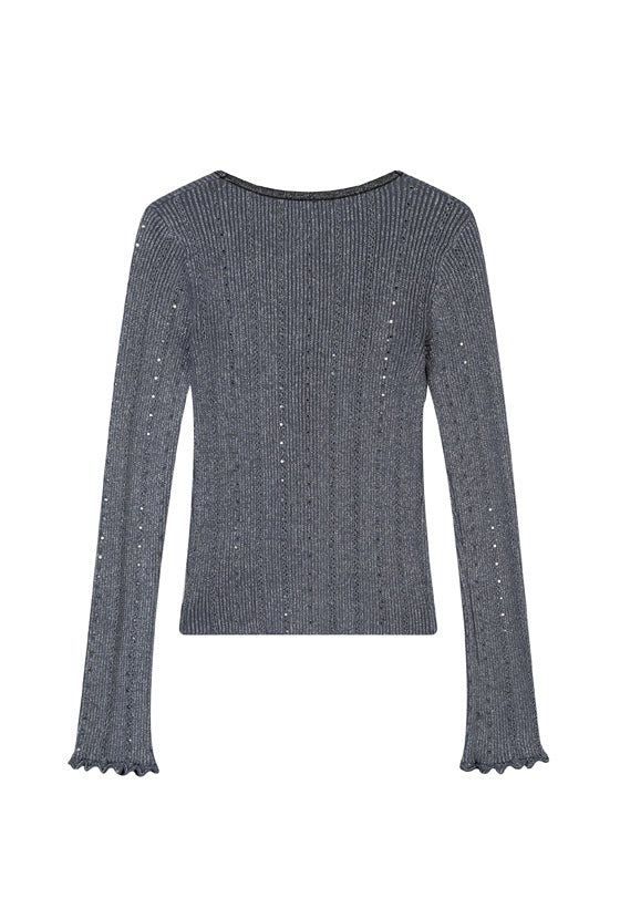 Petite Studio NYC's Reine Cotton Cardigan in Grey