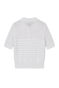 Measurements for Shea Cotton Blend Knit Top in White