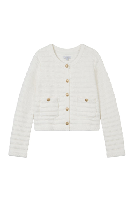 Petite Studio NYC's Cindy Cotton Cardigan in Ivory