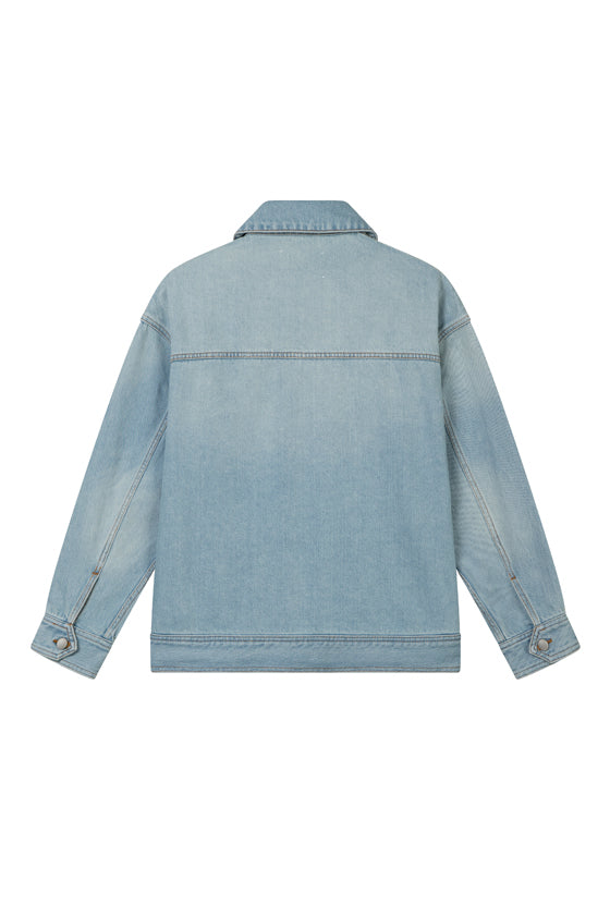 Petite Studio NYC's Moxie Denim Jacket in Light Indigo