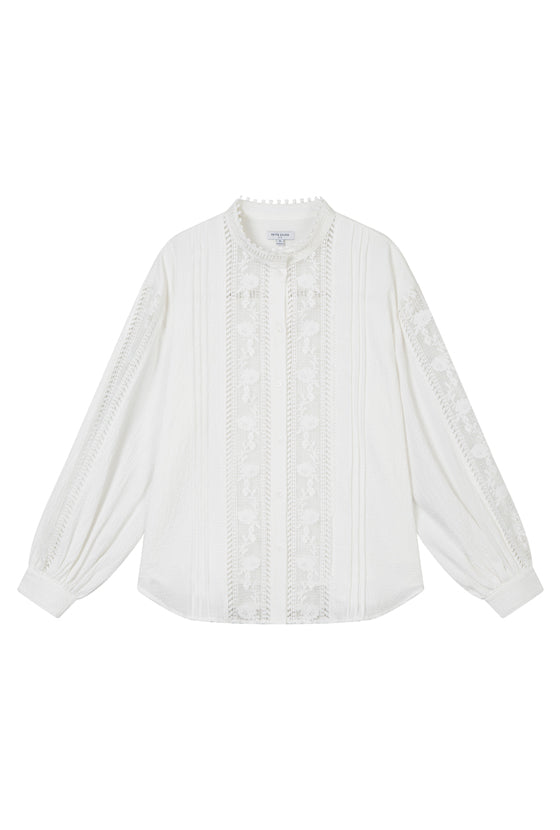 Petite Studio NYC's Aerin Cotton Blouse in Ivory