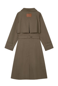 Petite Studio's Hagar Trench Coat in Olive Brown