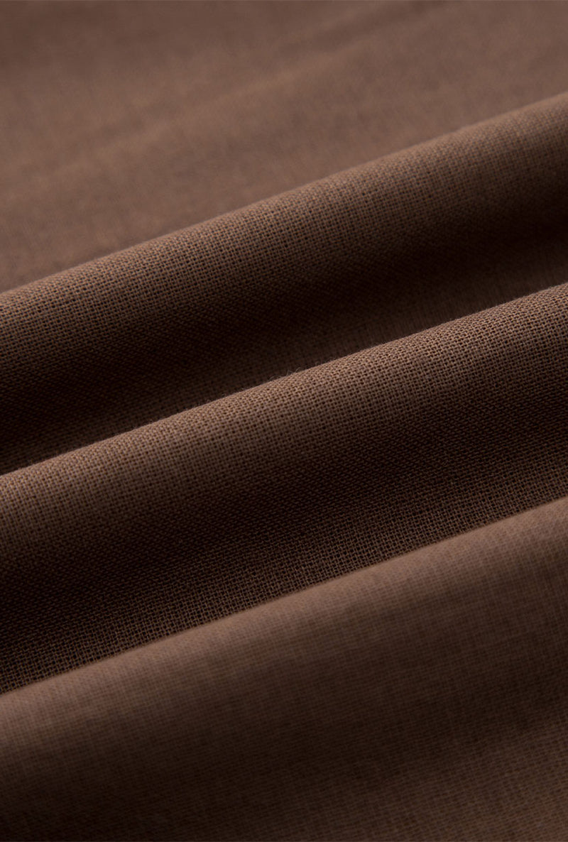 Petite Studio's Gorgie Embroidered Dress in Chocolate