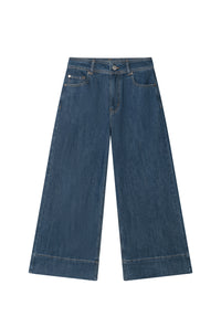 Petite Studio's Esme High-Rise Wide-Leg Cropped Jeans in Vintage Indigo